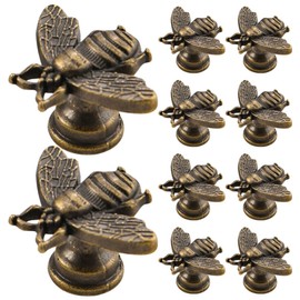Cabinets Knobs 10 Pcs Vintage Gold Cabinet Knobs Metal Bee Shape Knobs Pull Handle Antique Dresser Knobs for Door Cabinet Drawer Home Furniture Handle Cabinet Knobs (1.18X1.18X0.67 inch)