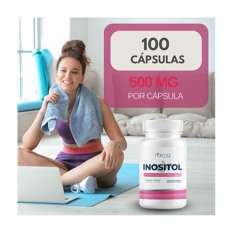 NAIMA Inositol, 100 Cápsulas | Suplemento Alimenticio 100% Puro| Ingredientes