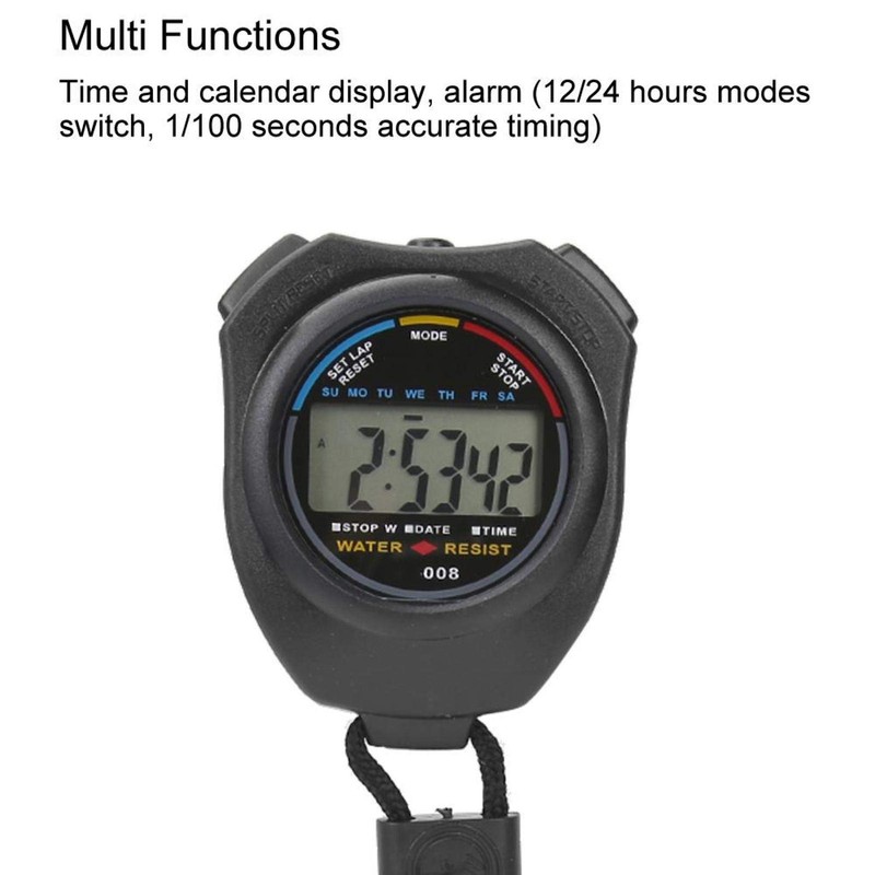 Stopwatch Timer, Multifunctional Stopwatch, Waterproof Dust and Shock Resistant, Suitable