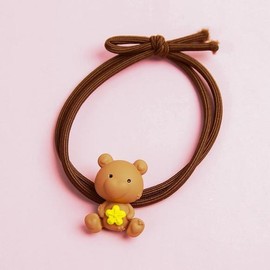 Brown teddy bear hair tie headband / 브라운 곰돌이 머리끈 헤어밴드