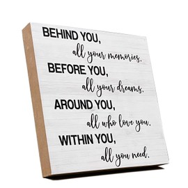 Graduation Decorations Wooden Senior Night Gifts Class of 2025 Graduation Gift Positive Graduation Quote Sign Desk Decor Rustic Home Congrats Grad Decorations - White