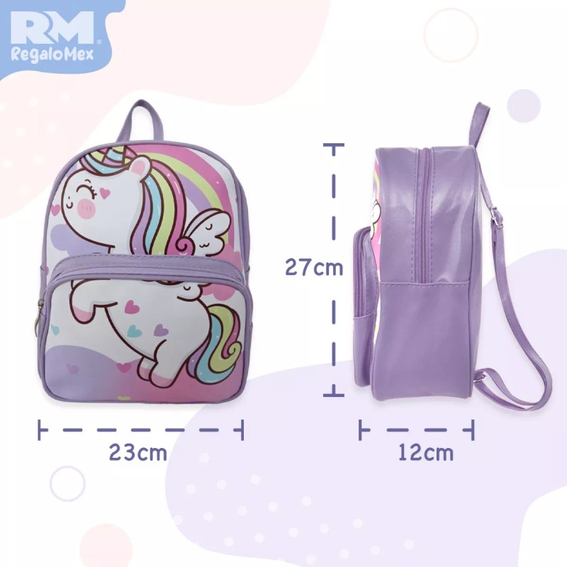 Rm Regalomex Mochila Casual Escolar Para Niña, Unicornio, Bolsa Infantil