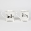 White WIFEY and HUBBY Mugs - SET OF 2 -