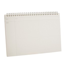 TWONE Spiral Graph Paper Notebook with Transparent Plastic Cover, 60 Sheets, 7" x 10" for Home, School, Math,Cornell Notes, College Students
