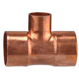 Cornat Soldering T-piece, copper, 3 sockets, 1 reduced outlet, A 28 mm, B 22 mm, 1 piece, T51302822
