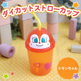 Anpanman Die Cut Straw Cup, 10.1 fl oz (300 ml) (Dokin-chan)