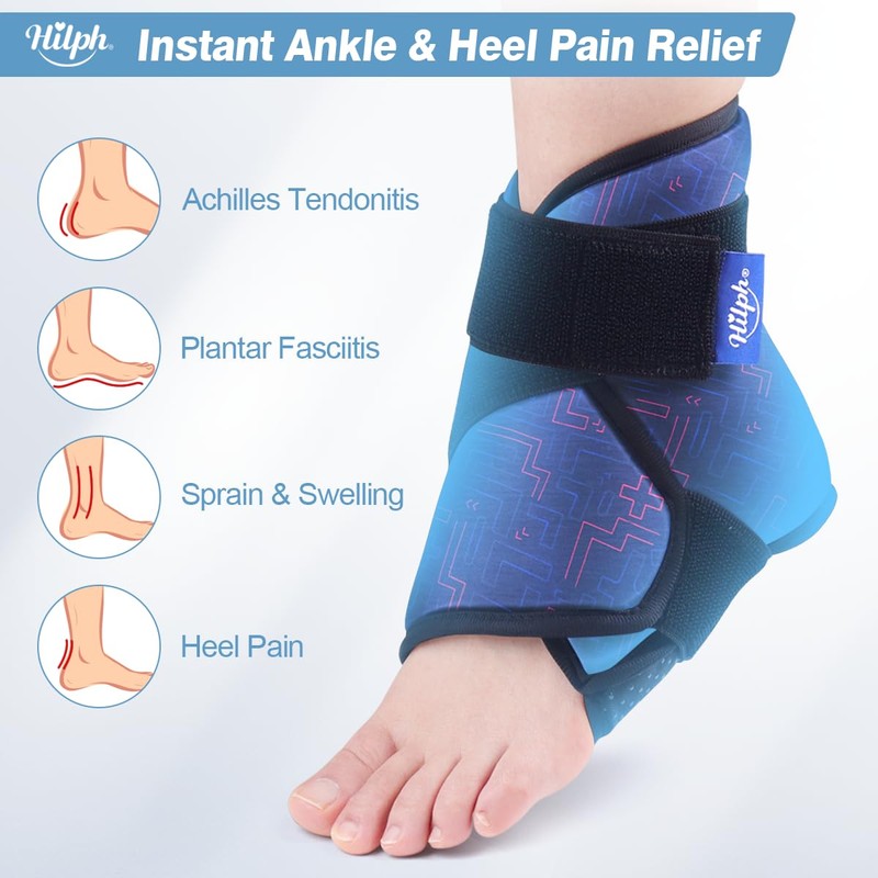 Hilph Ankle Ice Pack Wrap for Swelling & Sprained, Flexible