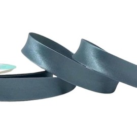 Plush Addict Single Fold Satin Bias Binding Tape for Sewing, Edging, Stitching, Hemming, Trimmings, Accessories, Outfits and Crafts - Antique Blue - 18mm Wide x 5 Metre