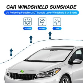 KUST - Parasol de parabrisas de ajuste personalizado para Kia Forte 2014, 2015, 2016, 2017, 2018, accesorios para ventana, protector de visera plegable, bloquea los rayos UV para mantener tu coche fresco