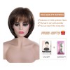 generic Pelucas Pelo Corto Rubio Mixto Castaño Oscuro For Mujeres
