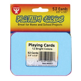 Hygloss Products Bright Blank Playing Cards - Fun for Games - Great Study Tool - Multitude of Uses - 10-13 Assorted Bright Colors - 2.5” x 3.5” - 52 Cards, (42521)