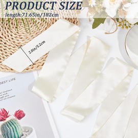 CRASPIRE Satin Sash Belt Classic White Women Dress Satins Waist Belts Long Ladies Ribbon Sash Belt 2'' Wide for Formal Special Occasion Bridal Wedding Bridesmaid Party Shirt Dresses Prom Bow Accessory