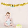 KUNGOON Gold Glitter Happy Birthday Banner with Sunflower and Butterfly,