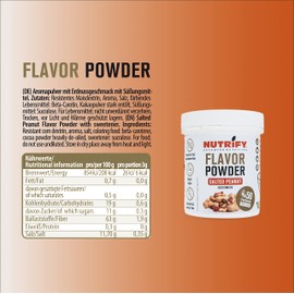 NUTRIFY Advanced Nutrition Salted Peanut Flavor Powder 150 g, Aromapulver mit Gesalzener Erdnussgeschmack und 7,5 kcal pro Portion, Vegan, Laktosefrei, Glutenfrei