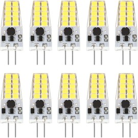 Greeogin G4 Dimmable LED Bulb 12V 24V JC Tybe, 20-30W T3 G4 Halogen Equivalent,6000K Daylight,300LM, Chandelier Lighting/Landscape Lighting/Microwave Lighting 10pcs