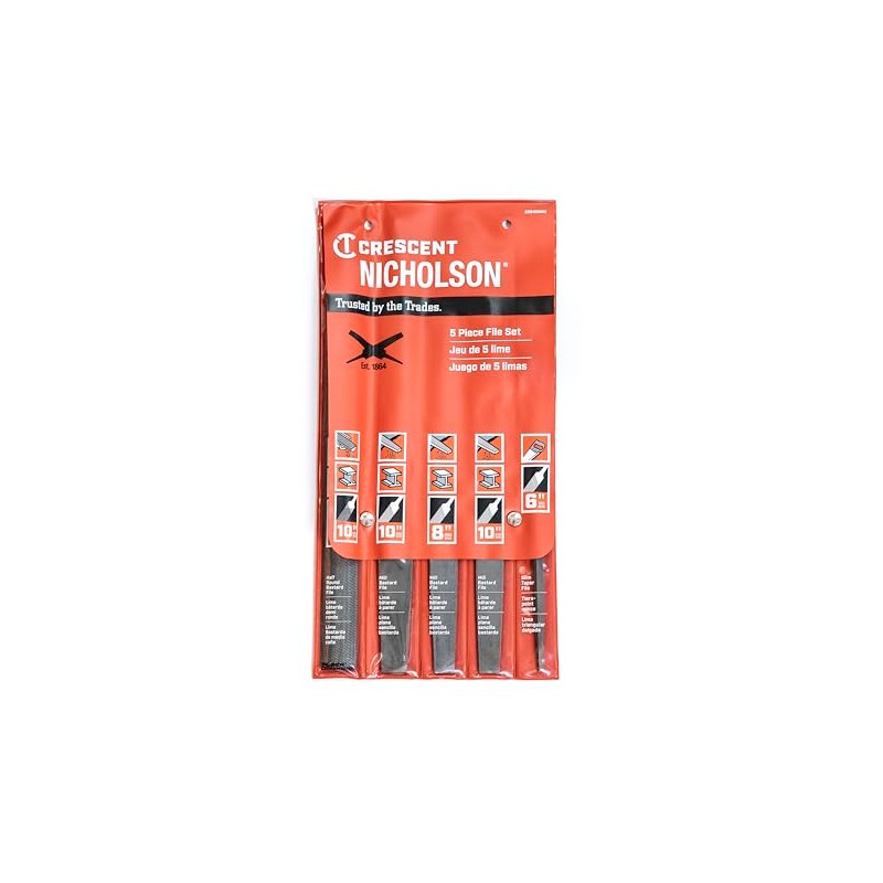 Nicholson 5 Pc 6", 8"& 10" General Purpose File Set