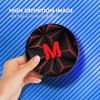 1 x Round Coaster - Letter M Gamer Black Red