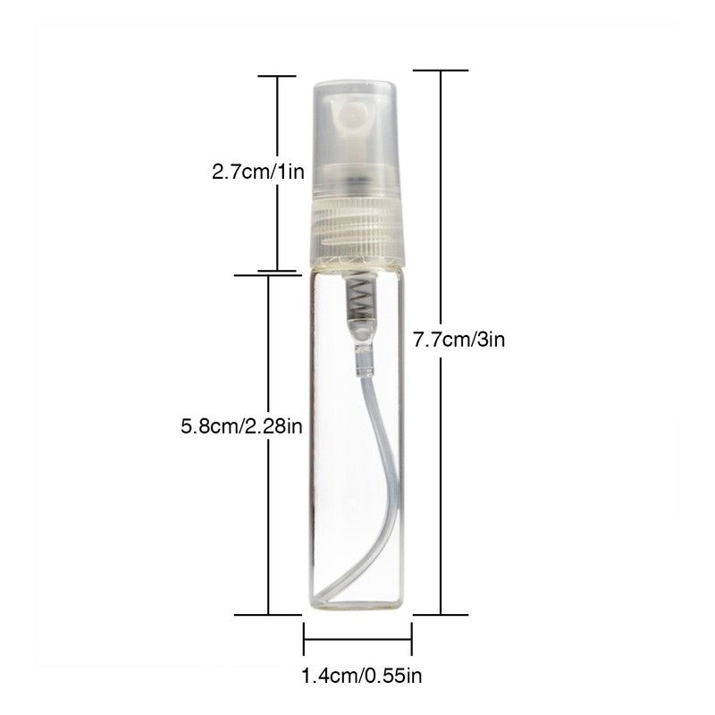 Enslz 20pcs Empty Clear 5ml Glass Spray Bottle Refillable Perfume