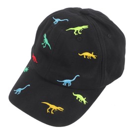 CORHAD Baseball Cap Adjustable Cotton Sunshade Hat for Cute Dinosaur Design Breathable and Durable for Outdoor Activities for Boys Black