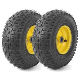13x5.00-6 Tire and Wheel Assembly (2-Pack), Tubeless Lawn Mower Tire with Rim, with 3/4” Bushings and 3” Centered Hub Length