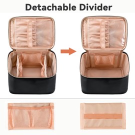 Large Makeup Bag, Ethereal Travel Makeup Bag Organizer Black Cosmetic Bag Toiletry Bag for Women Makeup Brush Organizer