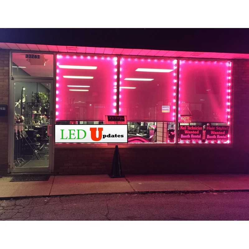 LEDUPDATES 20ft Storefront Super Bright Magenta hot Pink LED Light