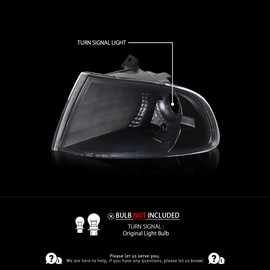 Autozensation Compatible with Honda Civic 2DR/3DR 1992-1995, Black Housing Clear Lens Corner Lights