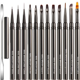 Justit Gel Nail Brush Set, Nail Brush Set, Gel Nail Brush, Gel Nail Brush Set, Gel Brush, Nail Art Brush, Nail Brush Set, Gel Nail Painting Brush, Beginner Set, Cap Included, High Quality Nylon Fiber,