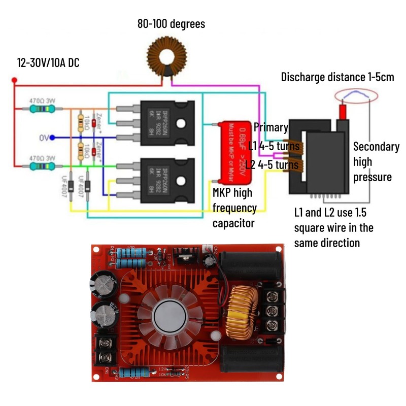 Zvs Driver Board Coil Power Zvs, Flyback Transformer Supply Boost