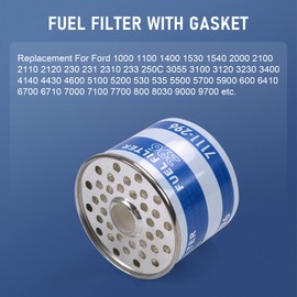 Fuel Filter With Gaskets Replacement For Ford Tractor 2000 2600 3000 3600 4000 4600 5000 7000+ Replace EDPN9N074AA 81823491 83937061 C5NE9176C C7NN9176A