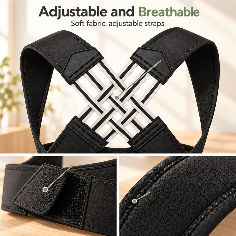 Posture Support Back Brace for Men and Women – Adjustable