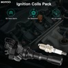 SCITOO 3 ignition coils with 6 iridium Spark Plugs for