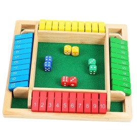 Hohopeti Box Flip Game Wooden Shut The Box Board Game for Adults Interactive Math Training Tool for Players Engaging Fun for Parties