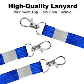 30 Pack Lanyards for ID Badges Polyester Badge Holder Lanyards Bulk with Swivel Hooks for Office ID Cards, Name Tags, Work Badges (Blue)