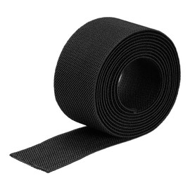 MECCANIXITY Twill Elastic Band Double-Side 1.5 inch Flat 2 Yard Knit Elastic Spool Heavy Stretch Strap Black for Sewing, Waistband