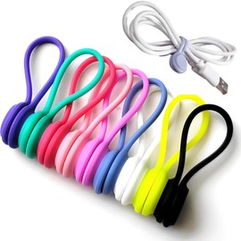 fogman Cable Clip, Cord for Organizing, Magnetic, Multi-functional, Bundle, Storage, Set of 10 Colors