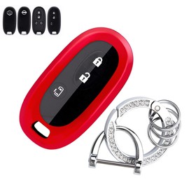 LETINGFAR Key Case for Suzuki, Smart Key Case, Key Cover, TPU 2/3 Button, Specially Designed for Suzuki Keychain, SUZUKI New Every Wagon, Spacia, Wagon R, Palette Lapin, MR Wagon, etc, red