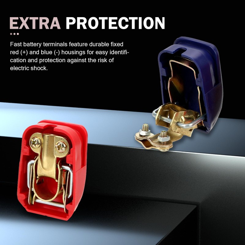 MLY 2 PCS Automotive Smart Copper Battery Clamps, Secure Connection