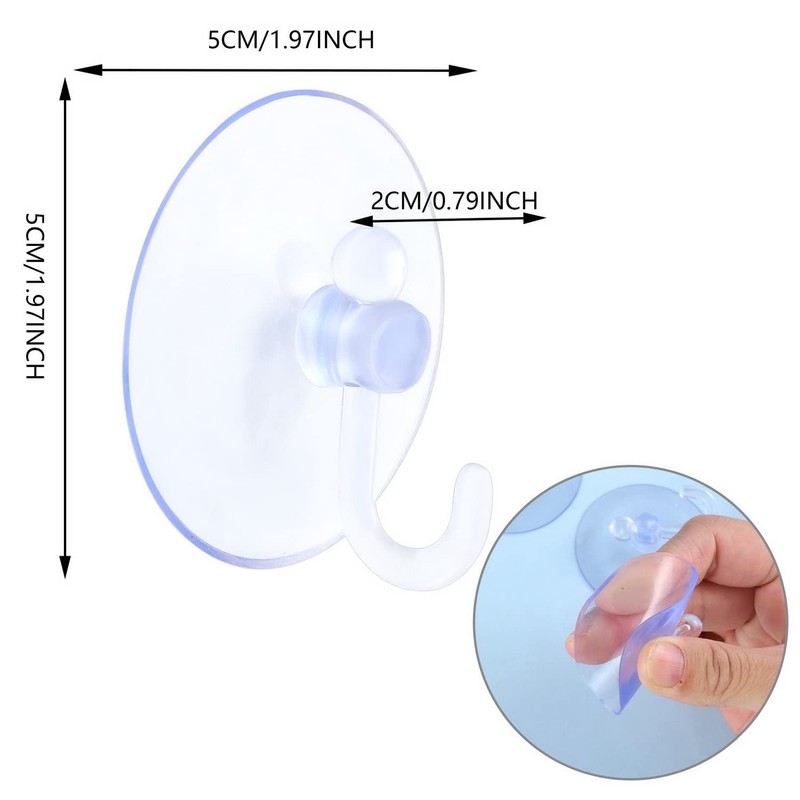 FUYOAL 8 Pcs Suction Hooks, Clear Towel Hooks Window Suckers