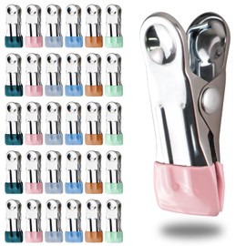 Stainless Steel Clothes Pins, SHAIDOJIO 30PCS Heavy Duty Metal Clothespins, Non-Slip Laundry Pegs, Utility Clips for Clothes, Crafts, Beach Towel, Sock, Fabric, Food Sealing, Photos