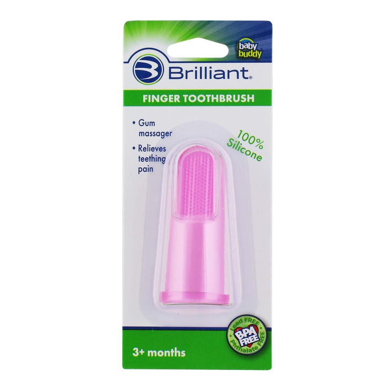 Brilliant Baby Finger Toothbrush Gum Massager and Teether Brush for