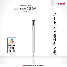 Mitsubishi Pencil Uni-Ball One UMNS38.24 Gel Ballpoint Pen, 0.01 inches (0.38 mm), Black, 10 Pieces