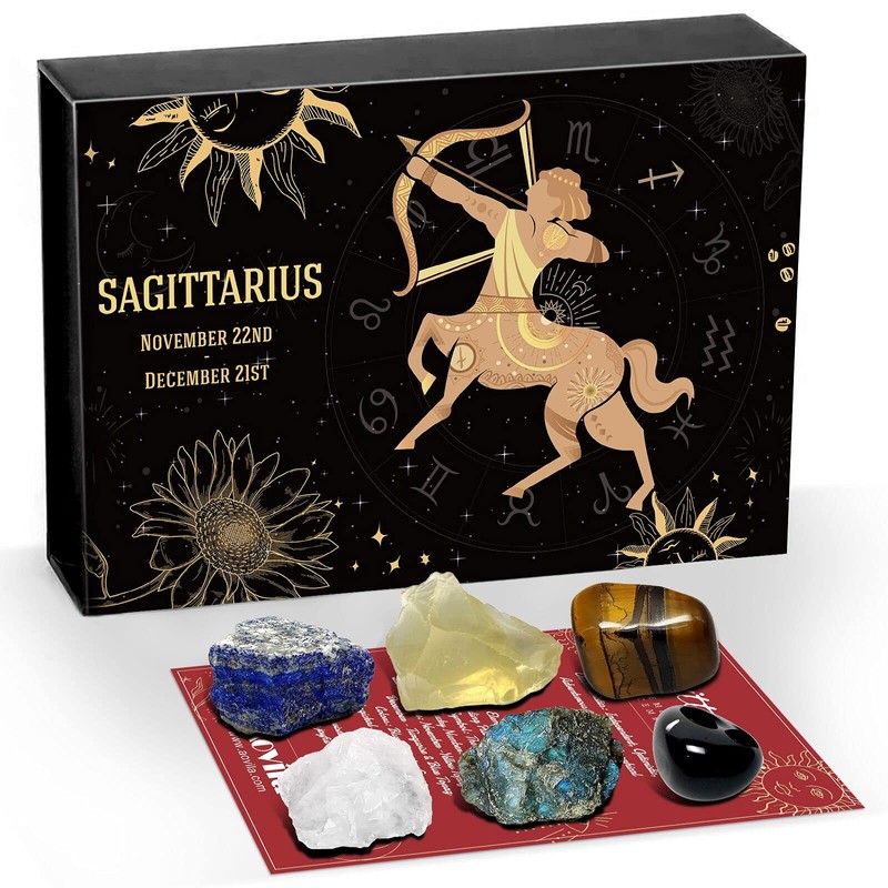 Sagittarius Crystals Gift Set, Zodiac Signs Healing Crystals Birthstones with