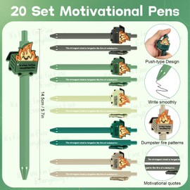 Sayglossy 20 Set Employee Appreciation Gifts Bulk Motivational Dumpster Ballpoint Pens Inspirational Dumpster Keychains Encouragement Card Bookmark Support Gifts for Teacher Coworkers Team Staff