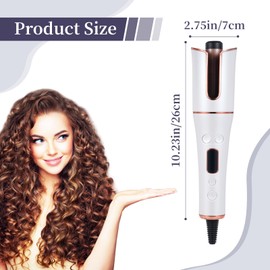 Cornesty Automatic Hair Curler Cordless & Portable Curling Wand Rechargeable Auto Hair Curler with Multiple Temperature Settings & LCD Screen Woman Hair Styling Tool