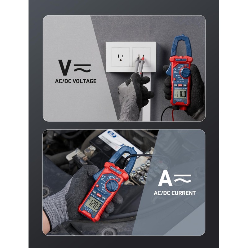 AstroAI Digital Clamp Meter Multimeter 4000 Counts Auto-ranging Amp Tester