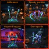 Halloween Lighted Skeleton Decor Outdoor, Solar Powered Realistic Scary Graveyard