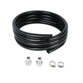 3/4" Inch ID NPT Gasoline Diesel Fuel Transfer Hose Tube with clamps, Hybrid Polymer Hose 145PSI/10BAR, 13FT Length, Black