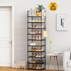 WEXCISE Narrow Shoe Rack 10 Tiers Tall Shoe Rack for