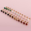 JMFENFA 12 Pairs Multi Natural Gemstone Round Bead Ball Stud